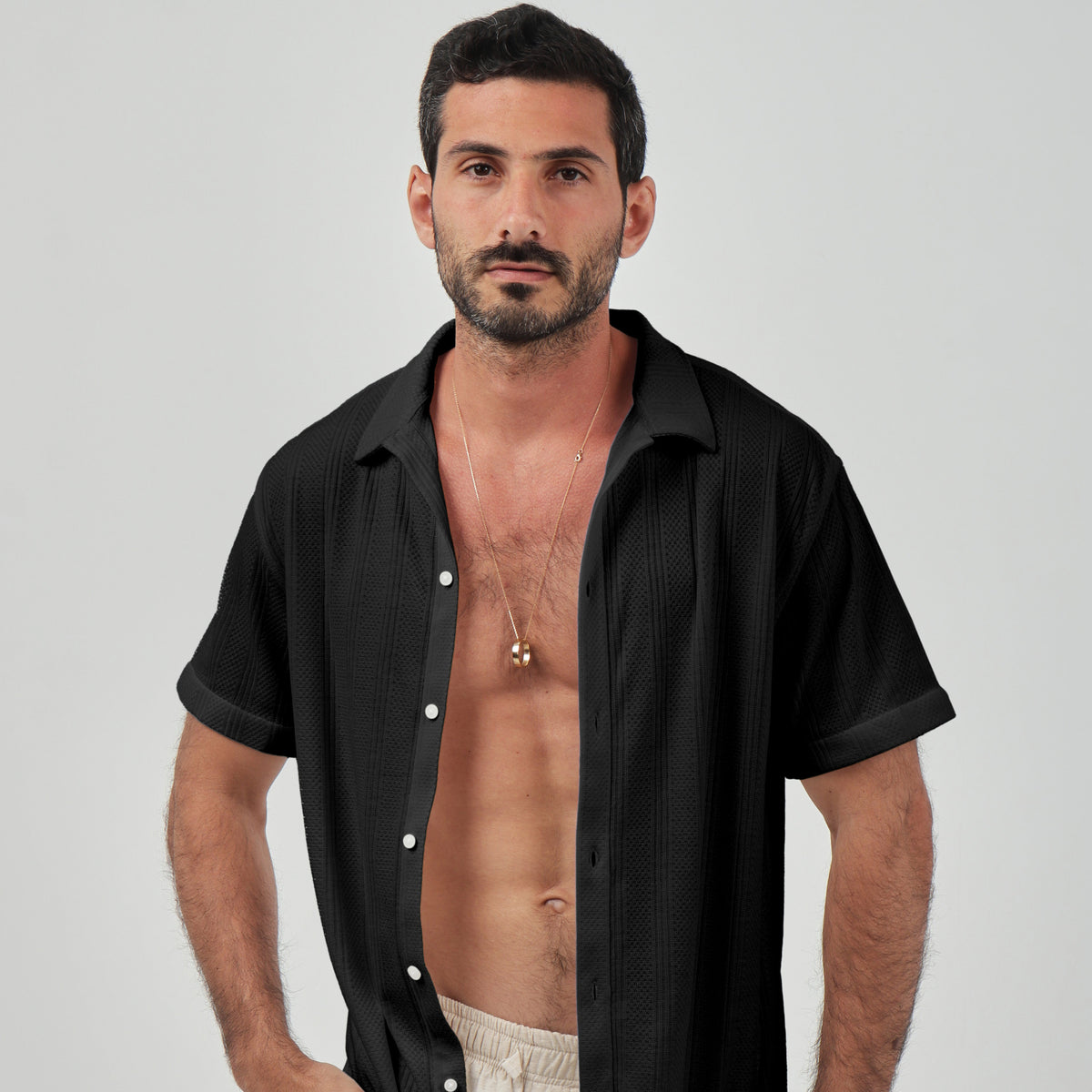 Black Jacquard Shirt - Beachill