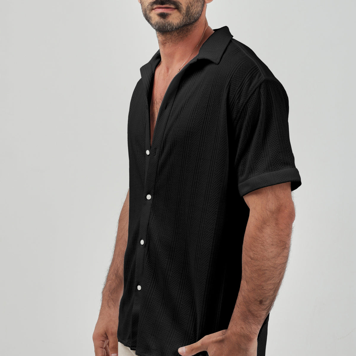 Black Jacquard Shirt - Beachill