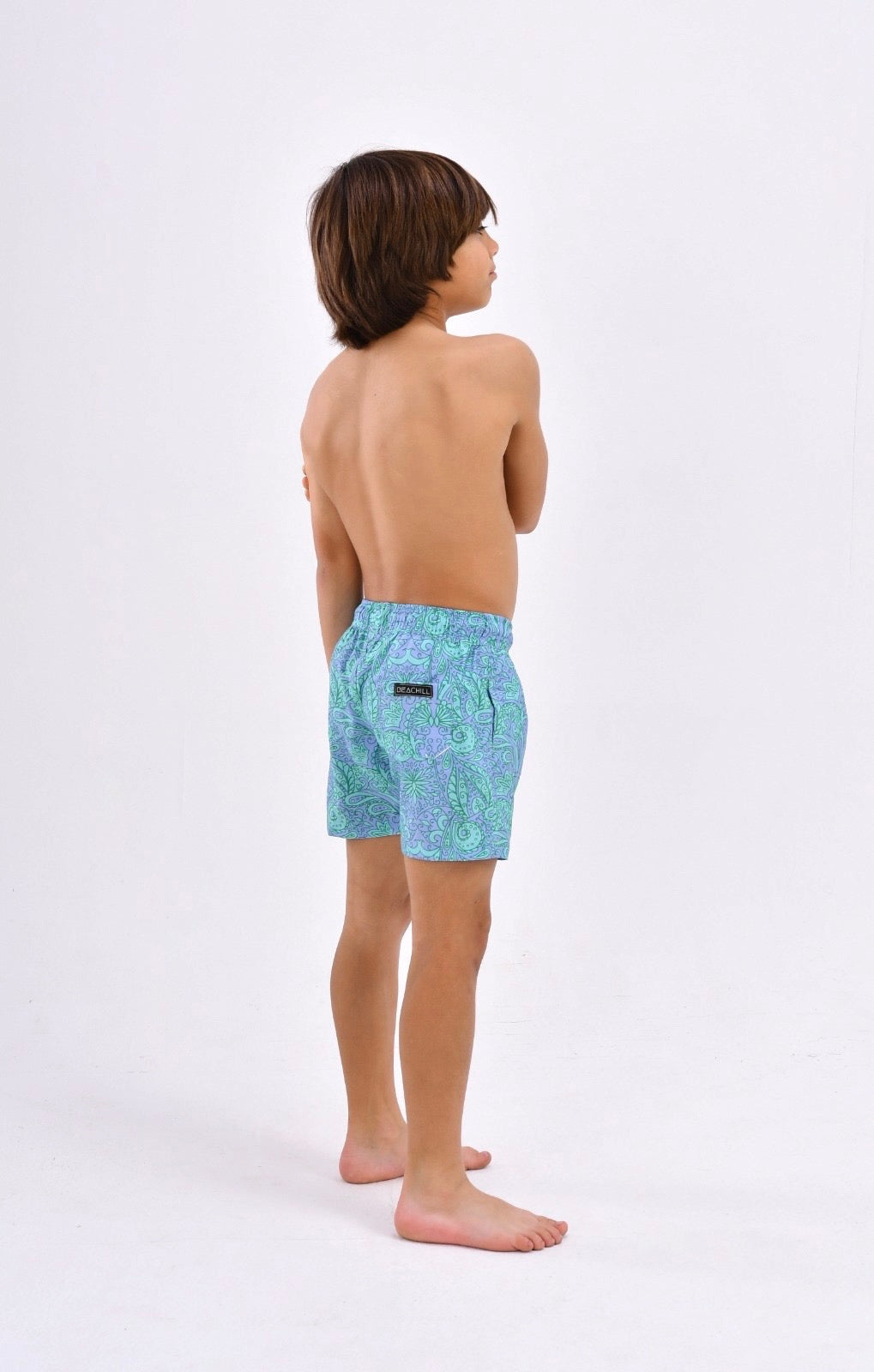 Turquoise Floral Boy ( Water Repellent Fabric )