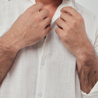 White Linen Shirt (Unisex) - Beachill