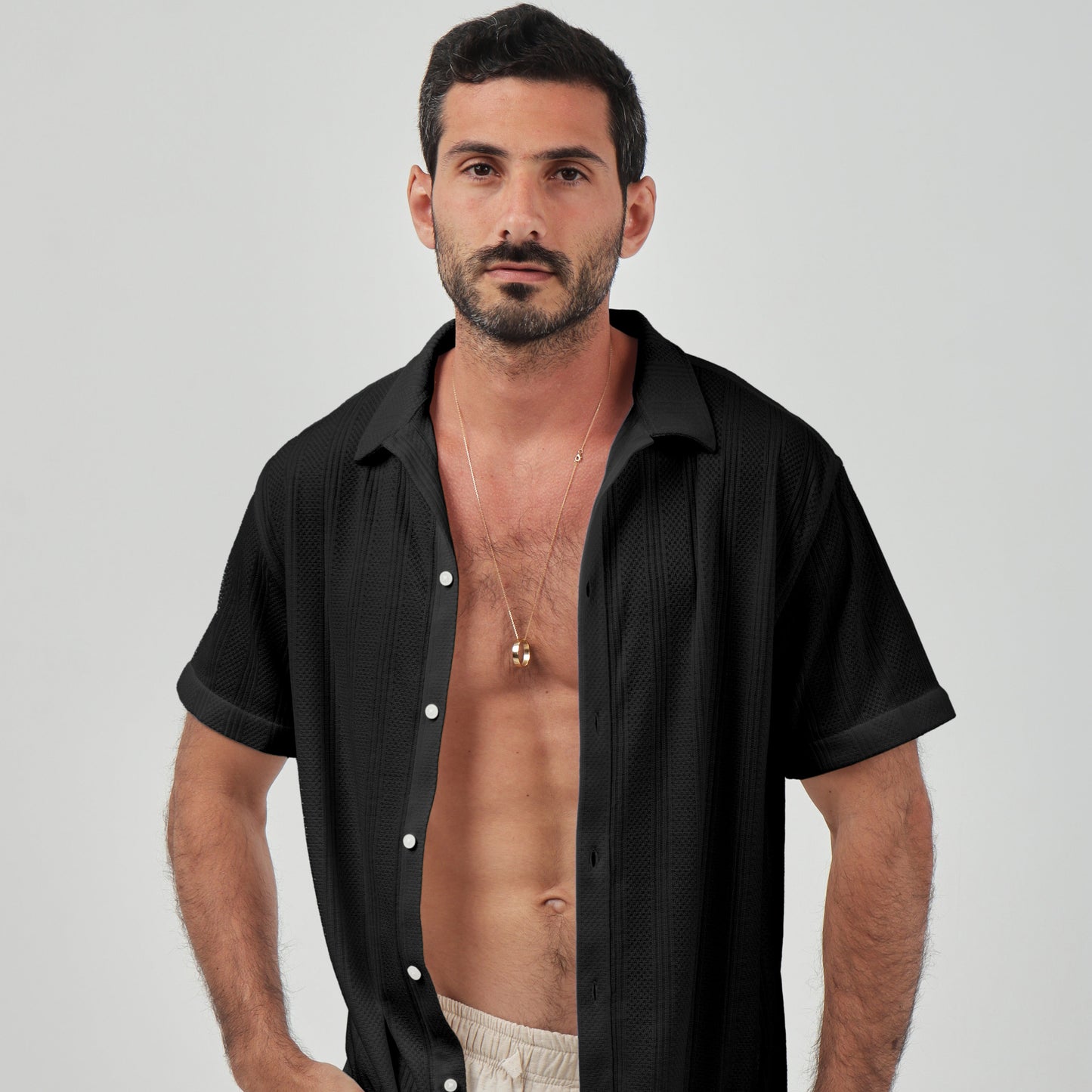 Black Jacquard Shirt - Beachill
