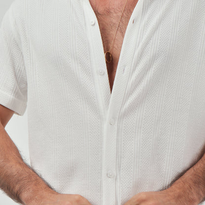 White Jacquard Shirt - Beachill
