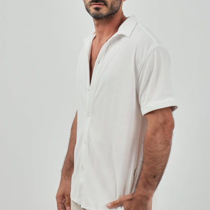 White Jacquard Shirt - Beachill
