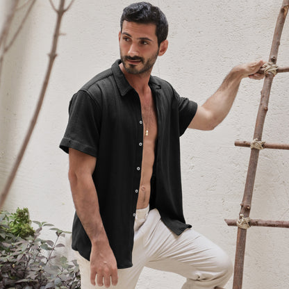 Black Jacquard Shirt - Beachill