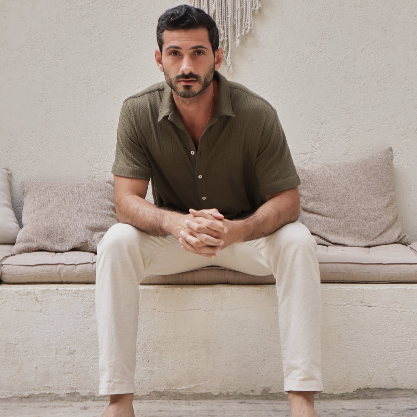 Olive Jacquard Shirt - Beachill