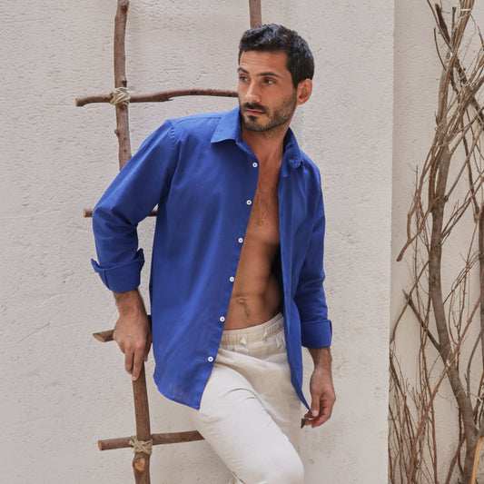 Blue Linen Shirt (Unisex) - Beachill